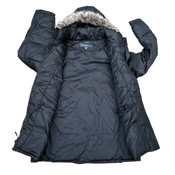 Mens Perry Ellis Puffer Jacket Removable Hood Black Size XL Portfolio Wellon - Picture 6 of 15